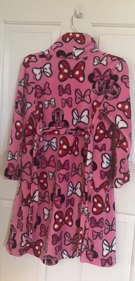 Minnie Mouse Capri Robe Girl’s Pink Bows 100% Polyester Pink Size 10 - Image 2 of 4