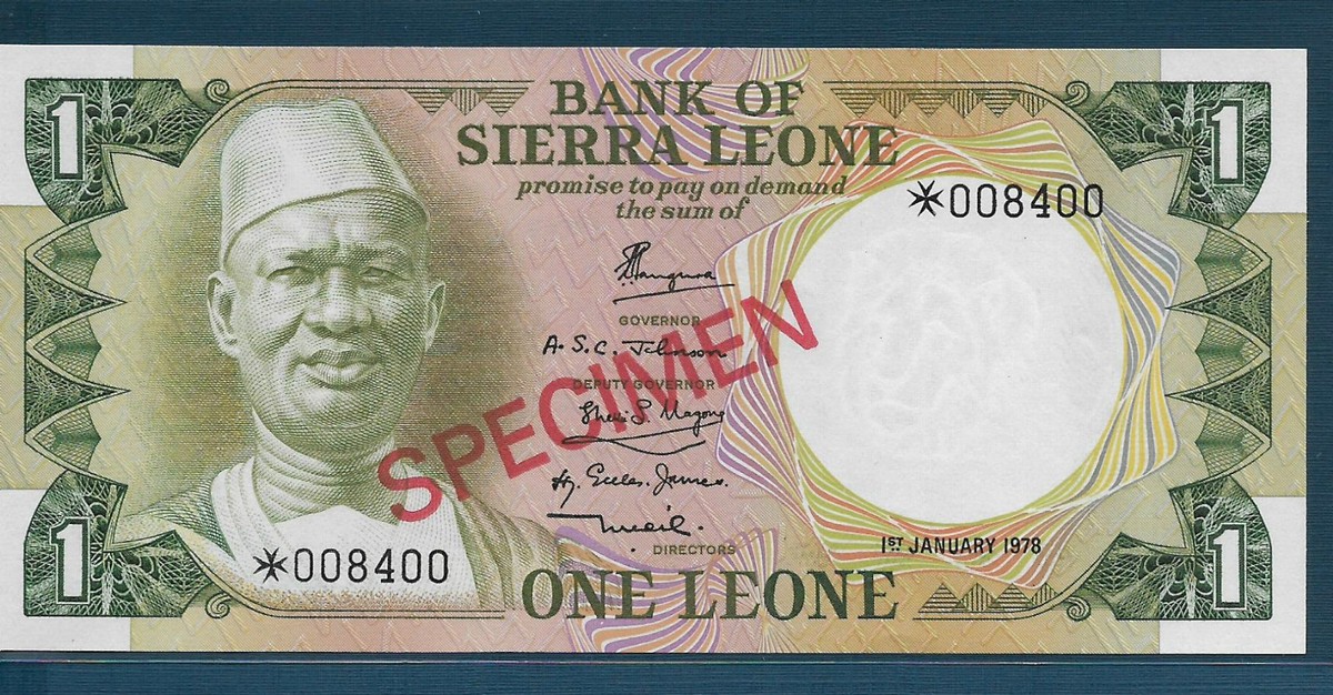 Sierra Leone 50 Cents, 1 Leone SPECIMEN Set, 1978, P CS1, UNC | eBay