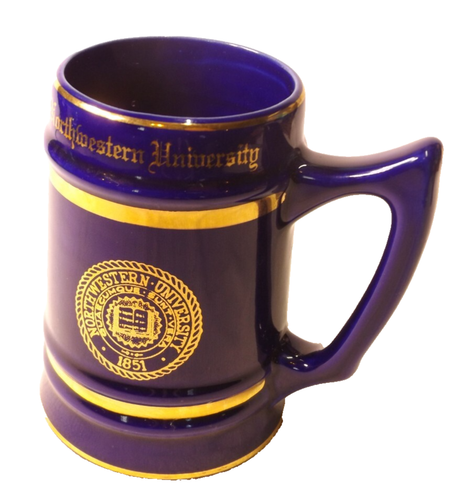 Northwestern University Stein Ceramic Mug Gold Gild by W C Bunting M20