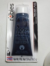 Rubies Body Paint Black Color 3.4 oz Water Washable - New