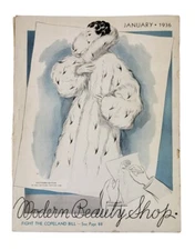 Vintage January 1936 Modern Beauty Shop Magazine Hairstyles Beauty Trends Ads