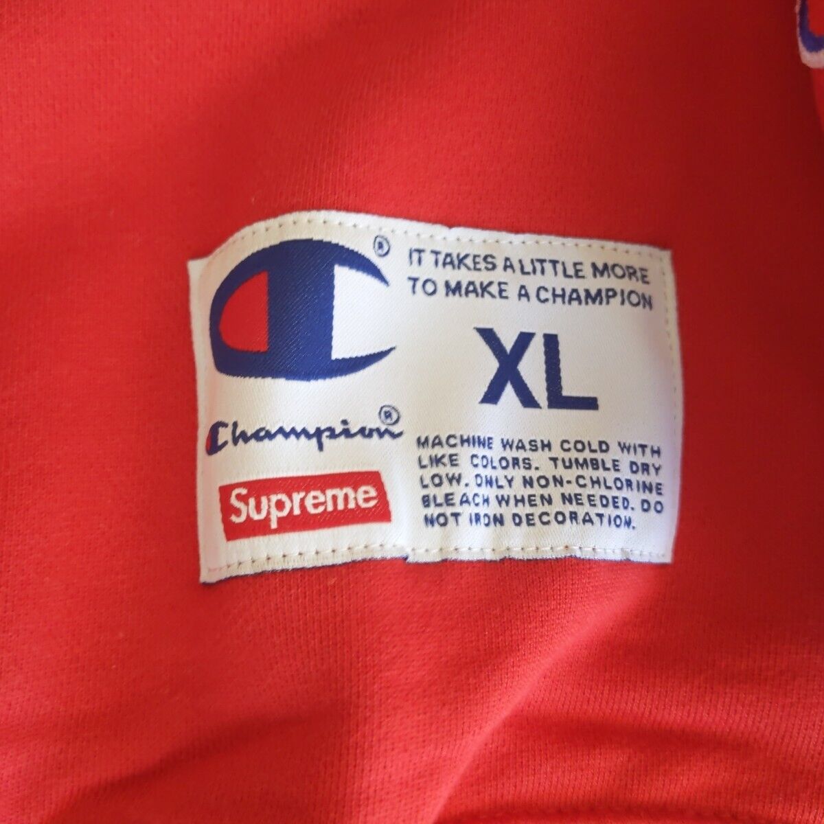 Supreme x Champion 'Chrome' Crewneck Sweatshirt Red Size XL Supreme x Champion 'Chrome' Crewneck Sweatshirt Red Size XL