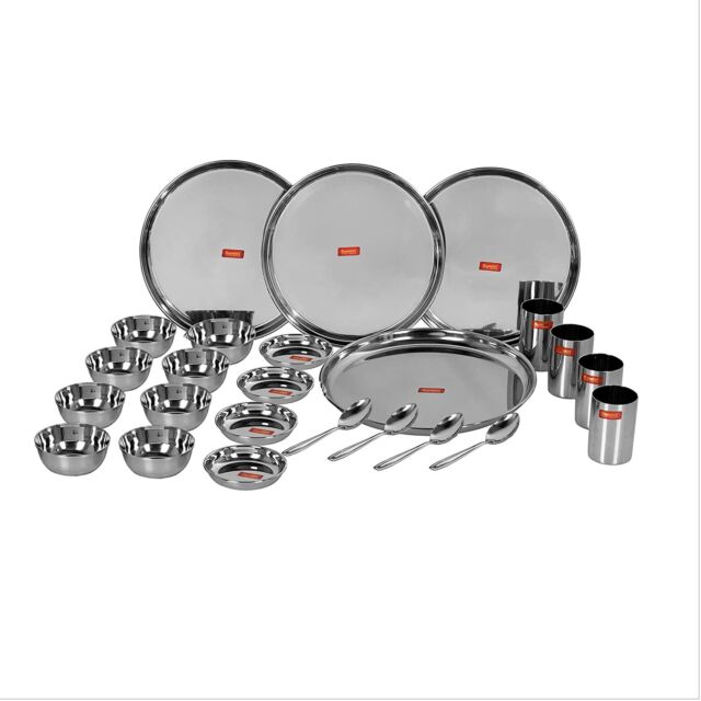 Stainless Steel Mirror Finish Dinner Set of 24 Pieces