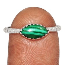 Natural Malachite - Congo 925 Sterling Silver Ring SHX4 s.9 CR64392