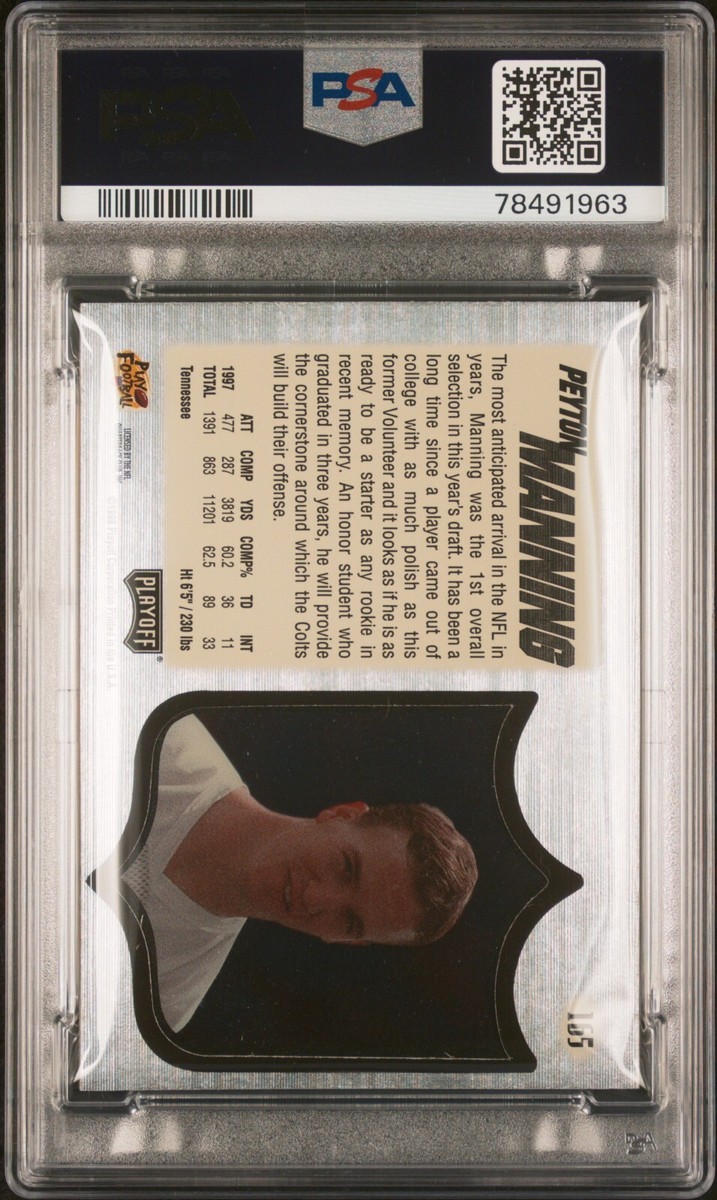 1998 Playoff Absolute Peyton Manning Rookie RC #165 SSD Hobby PSA