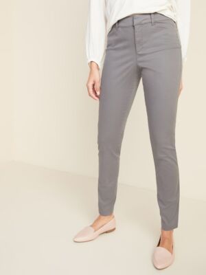 NWT Womens OLD NAVY Mid-Rise, Grey, Pixie, Ankle Chinos. Sz. 6 Tall