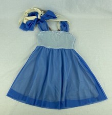 Art Stone Girls Dance Costume Blue Ballet Lyrical Figure Skating Dress Outfit SC