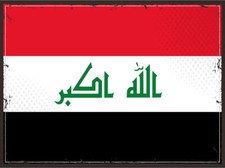 Blechschild 30x40 Irak Flagge L&auml;nder National Fahne Asien Retro Wand Deko Bar Kn