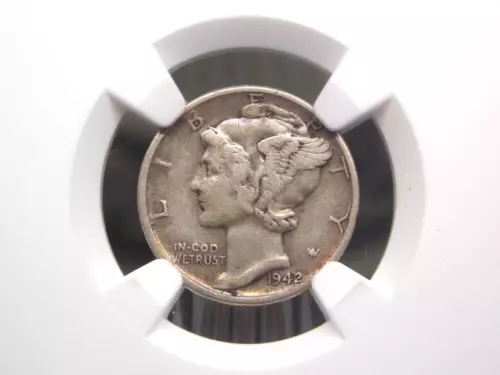 1942/1 "P" Mercury SILVER Dime 10c NGC VF25 #025 Very Fine *KEY DATE* ECC&C, Inc
