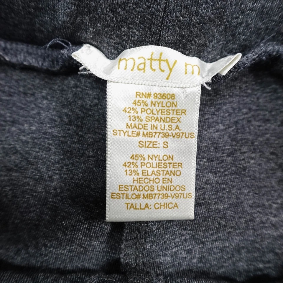 Matty M Mujer Leggings Pantalones Pequeños Gris Largo Completo Atletismo Salón Mínimo Foto 4 de 4