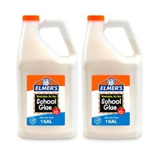 Elmer's 1 Gallon School Glue 2 Count Non Toxic Washable Adhesive for Crafts