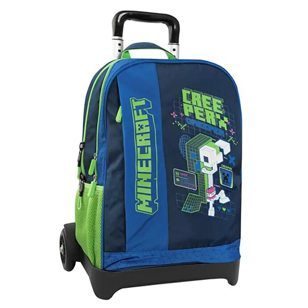 MINECRAFT ZAINO ORGANIZZATO TROLLEY STACCABILE SCUOLA 2023 PANINI