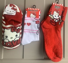 Hello Kitty Valentines Socks Bundle Of 3 - Brand New- Free Shipping