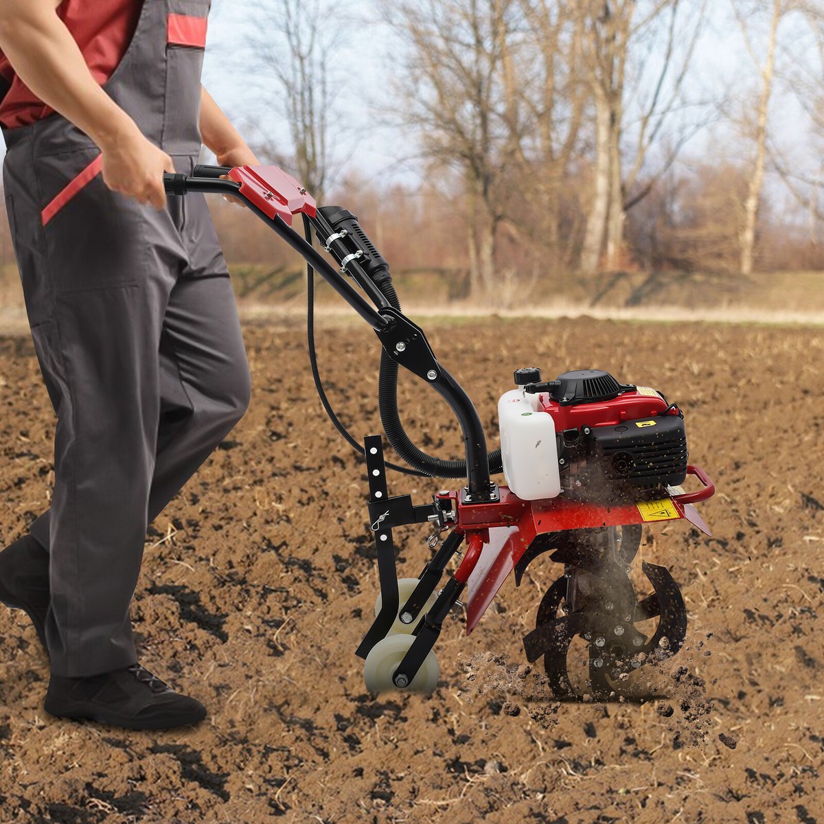 63cc 4-Stroke Gas Power Mini Tiller Cultivator Clearance Walk