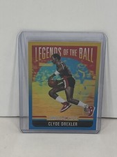 2020/21 NBA Hoops Clyde Drexler #7 Legends of the Ball Foil Card Trail Blazers
