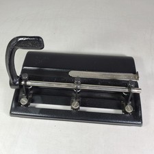 Vintage 3 Hole Punch Master Products Series 3-25 Made in USA Cast Iron Works