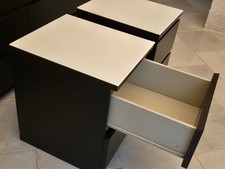 Set IKEA MALM (Cassettiera + 2 Comodini) con Piano in Vetro Bianco