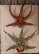 VINTAGE PUERTO RICAN CARNIVAL /VEJIGANTE FESTIVAL OCTOPUS MASKS 16" PAPER MACHE