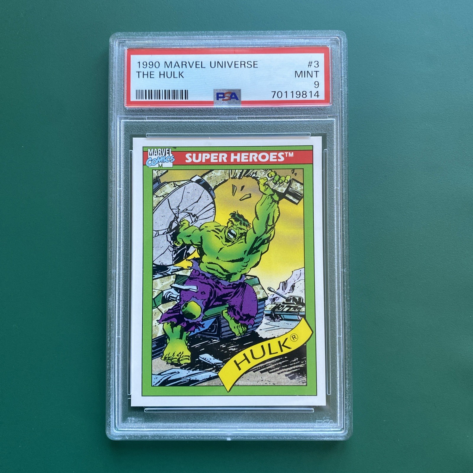 The Hulk 1990 Marvel Universe PSA 9 Mint Card #3