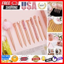 8Pcs Ballpoint Pens Set Metal Crystal Diamond Pen Glitter for Journaling Pen ...