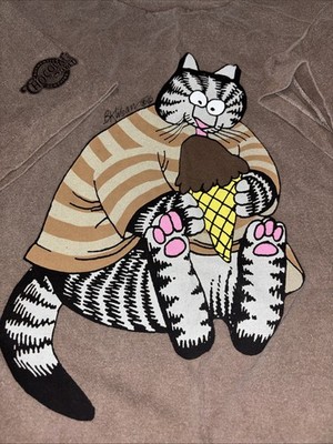 Vintage B. Kliban Cat Crazy Shirt XL Chocolate Dyed | eBay