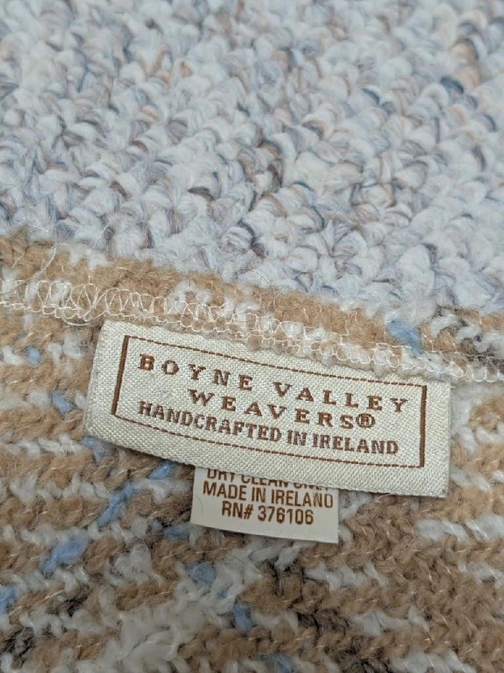 vintage IRELAND made IRISH WOOL cape sweater ONE SIZE brown/tan ALPACA poncho - Image 4 of 4