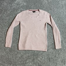 Tommy Hilfiger Sweater Women Size Large Preppy Cable Knit Academia Chic Classic