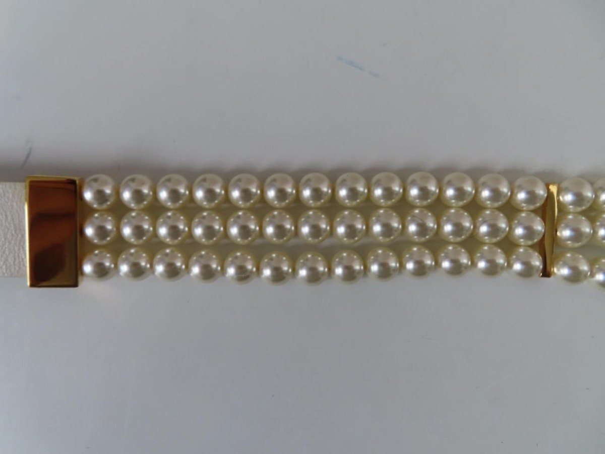Christian Dior Soft White Leather Caro Pearls Belt Size 75 | eBay