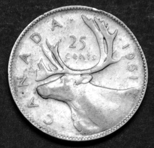 1951 25¢ silver proof like coin with great details