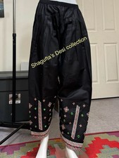 Pakistani Traditional Embroidered Shalwar /cotton traditional Black Shalwar