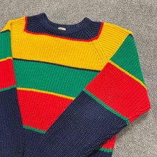 VTG Knitted Sweater Mens M Multicolor Patterned Classic Fashion Cotton 90s