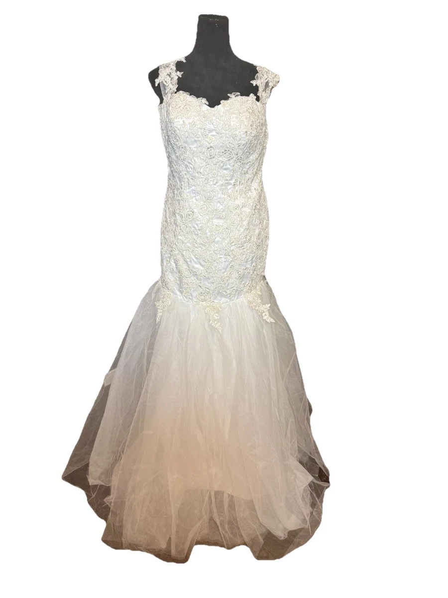 Lace Cap Sleeve David's Bridal Plus Wedding Dresses for sale | eBay