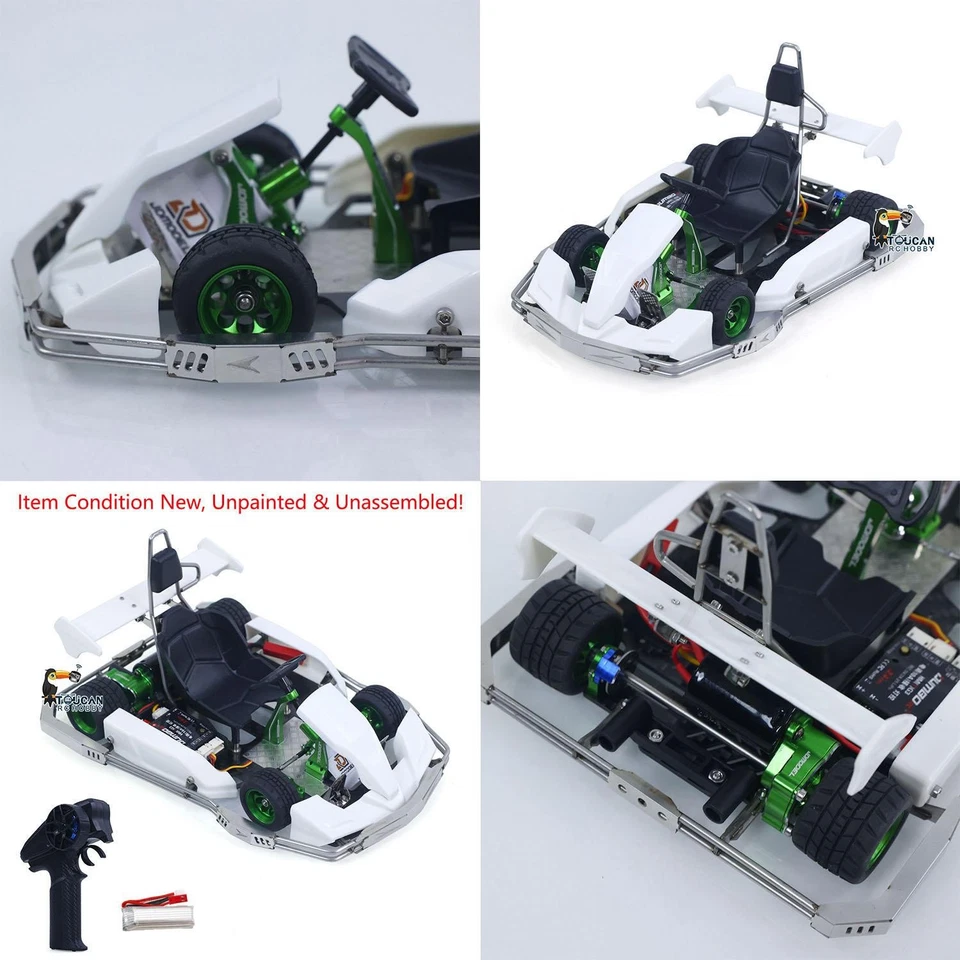 JD 298A Model Plastic DIY 1/10 4WD RC Racing Car KIT Go Kart Model Servo Radio - Image 4 of 4