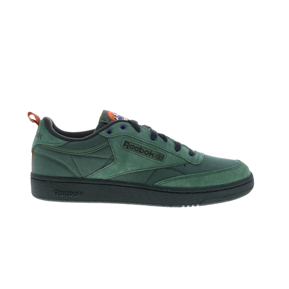 Reebok Club C 85 Mens Green Suede Lace Up Lifestyle Sneakers Shoes