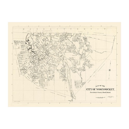 Old Map of Woonsocket, RI 1929 - Vintage Woonsocket Rhode Is - Picture 6 of 29