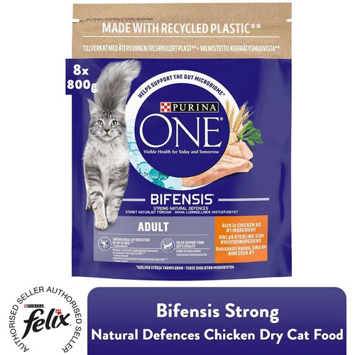 8x 800g Purina One Dry Cat Karma Bifensis Silna naturalna obrona Kurczak - Zdjęcie 1 z 6
