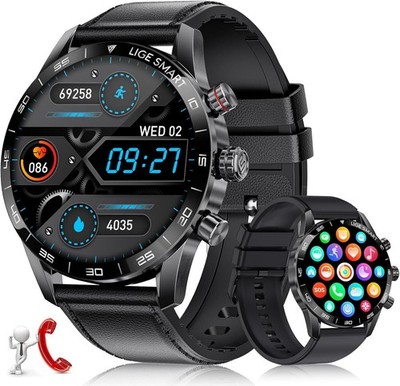 Smartwatch Herren Damen mit Telefonfunktion Armbanduhr für iPhone Samsung Huawei