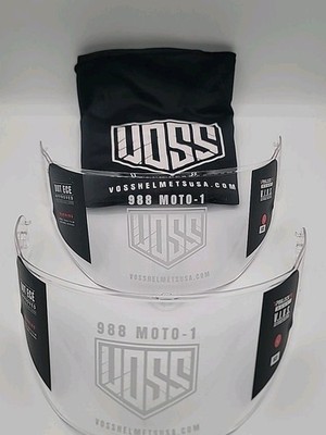 New Voss Pinlock Ready V.I.V.S full Helmet Face Mask Clear Selling 2 W/Pouch Lrg