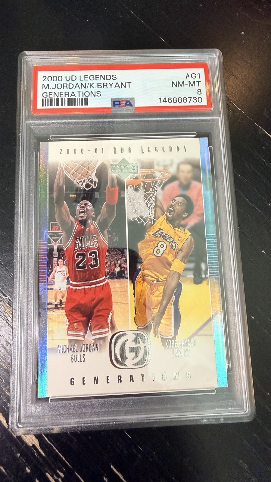 2000 UD Legends Generations #G1 Michael Jordan Kobe Bryant PSA 8