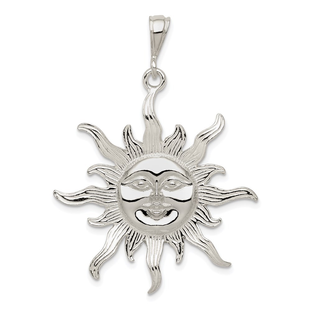 Sterling Silver Sun Pendant 4.12gm L-1.11 Inch, W-0.87 Inch