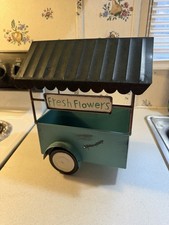 Vintage Themed Metal Flower Cart Wagon Planter Stand