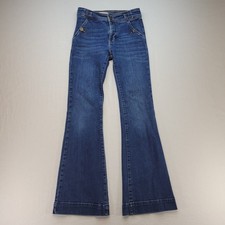 Pilcro Jeans Womens 25 Blue Flare Mid Rise Medium Wash Stretch Anthropologie