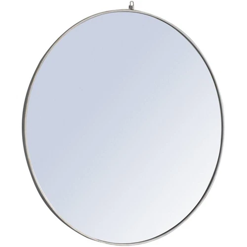 Elegant Decor Rowan 48" Rectangle Metal Frame Hooked Mirror in Silver - Picture 3 of 11