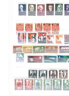 Briefmarken Polen bis 1965 Postfrisch und Gestempelt 9 Seiten A4 Viele Sätze