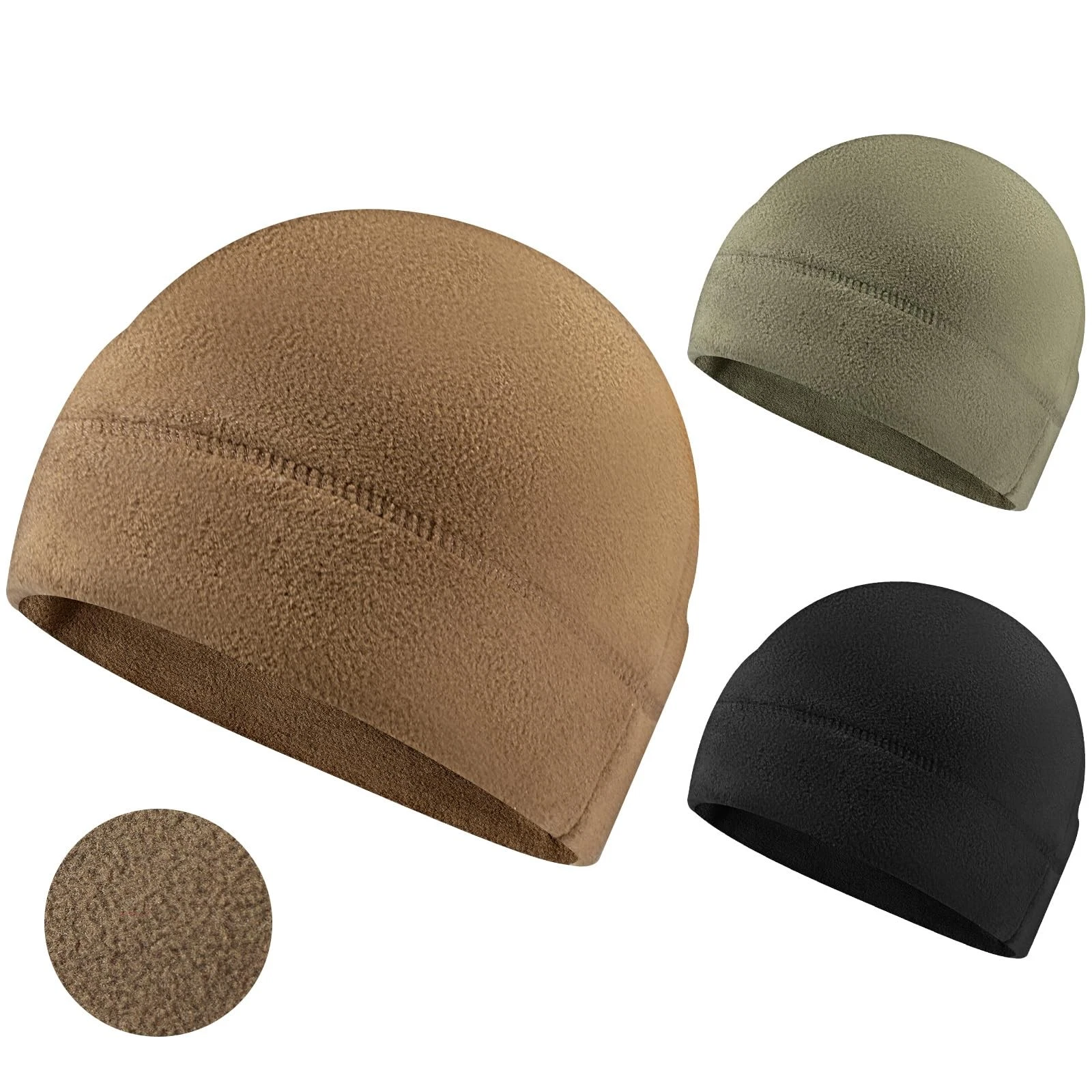 3 Pcs Waterproof Fleece Watch Cap Winter Warm Military Skull Beanie Hat Outdo...