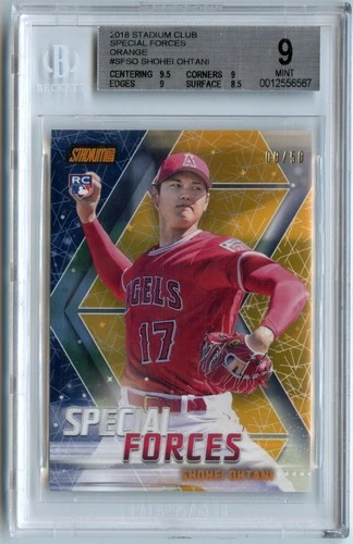 2018 STADIUM CLUB SPECIAL FORCES ORANGE #SF-SO SHOHEI OHTANI RC #/50 BGS 9 MINT