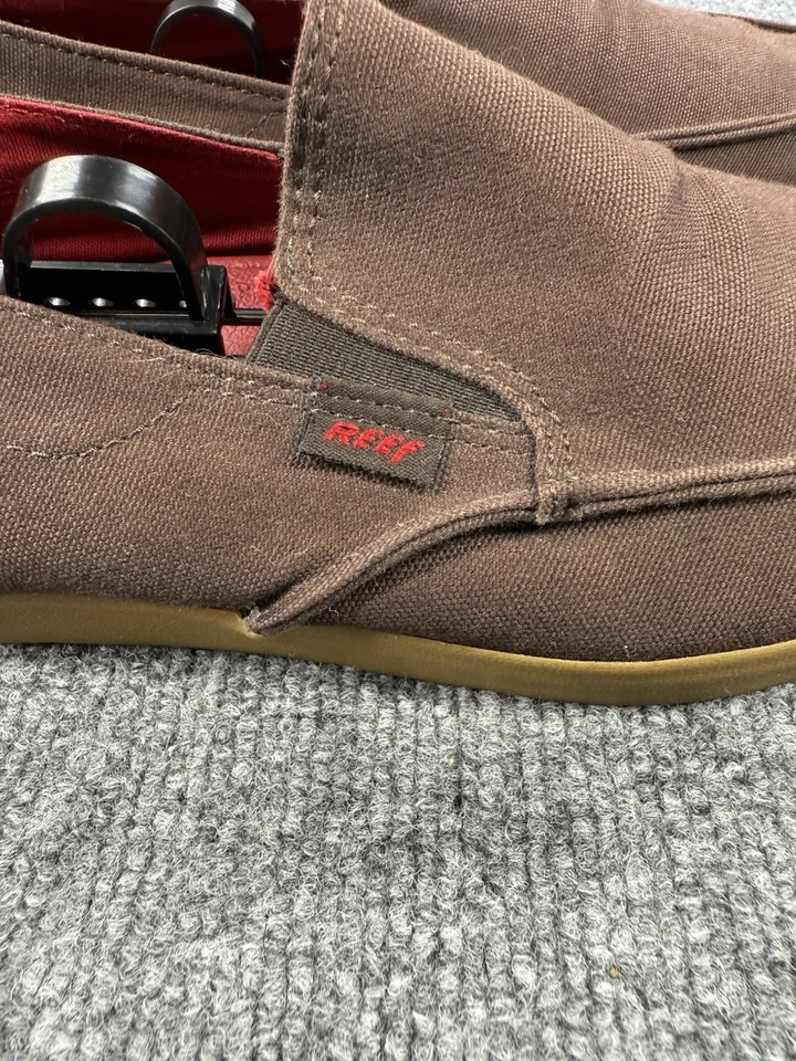 Zapatos informales sin cordones de lona marrón Reef para hombre talla 10 usados en excelente estado 👟 envío rápido y gratuito Foto 3 de 4