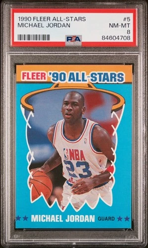 Michael Jordan 1990 Fleer All Stars #5 PSA 8 NM-MT