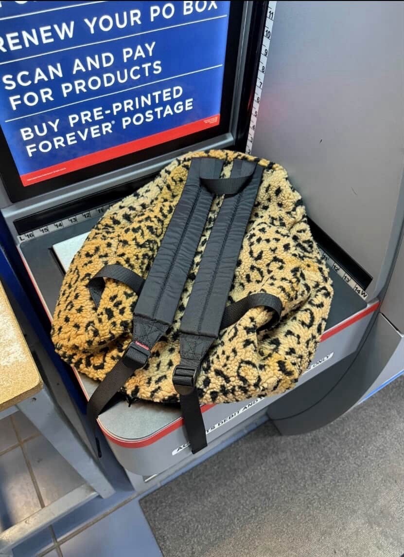 White Supreme Fluffy Leopard Print Backpack FW17 | eBay
