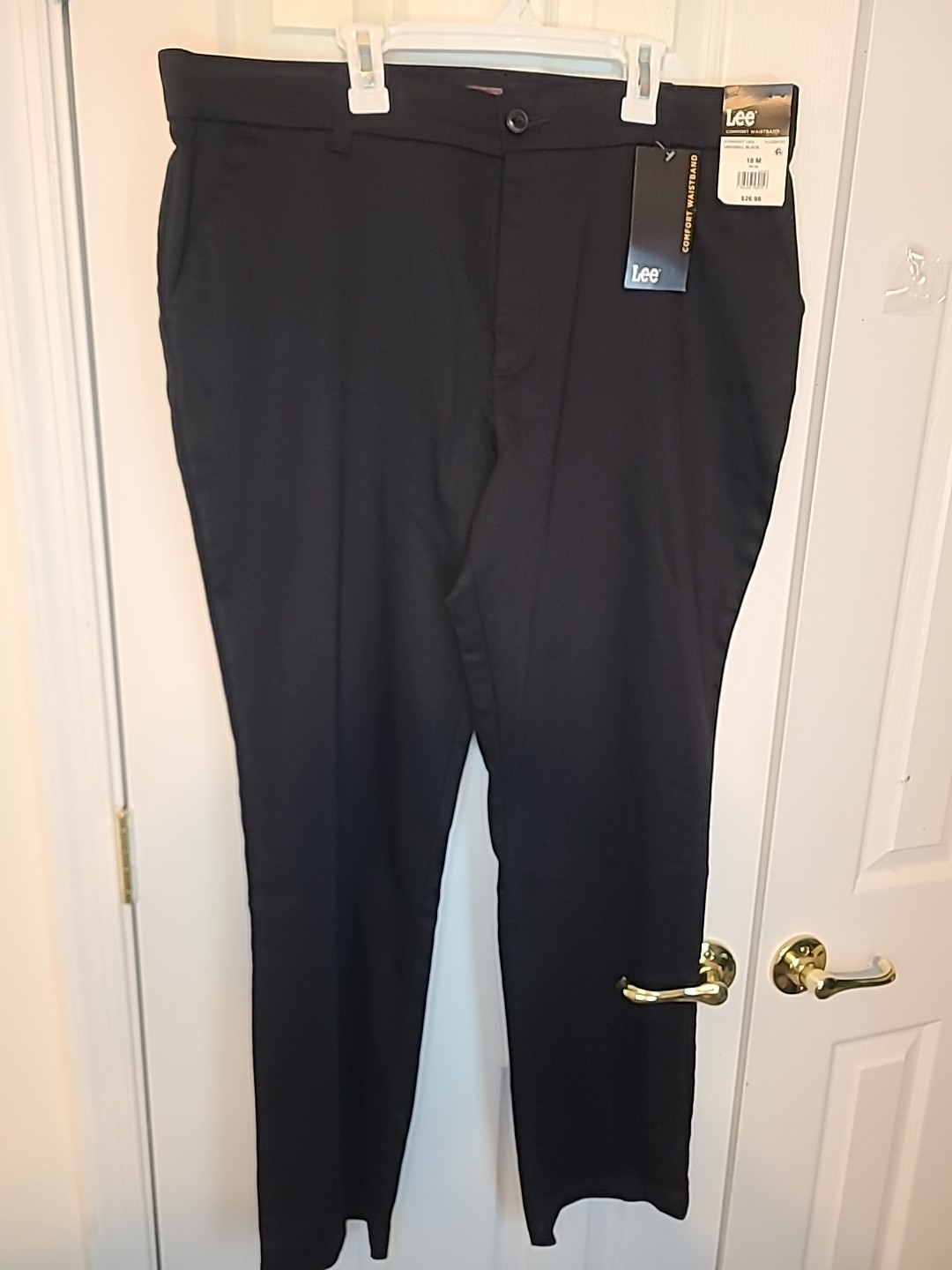 Womens Lee Plus Size Black Comfort Waistband Paints Size 18M Straight Leg NWT